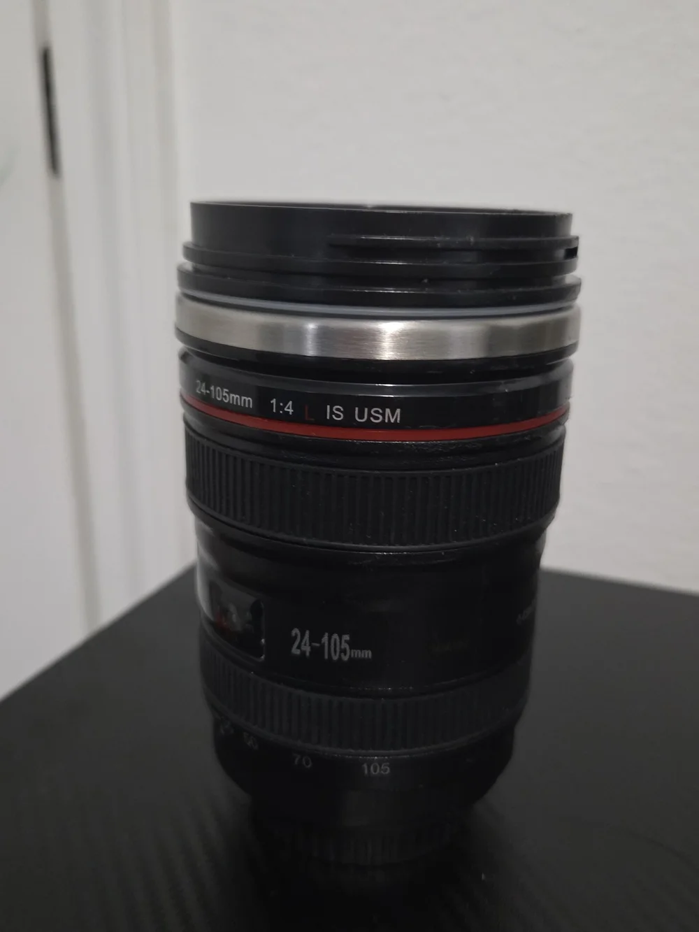 Camera Lens Travel Mug - Black 24-105mm Style Gift Photographer